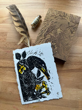 Load image into Gallery viewer, Cormorant Linocut Prints by Faith Broache ( - v i t r i o l - )