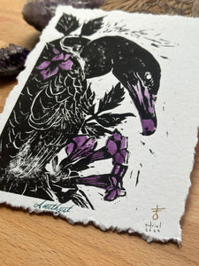 Cormorant Linocut Prints by Faith Broache ( - v i t r i o l - )