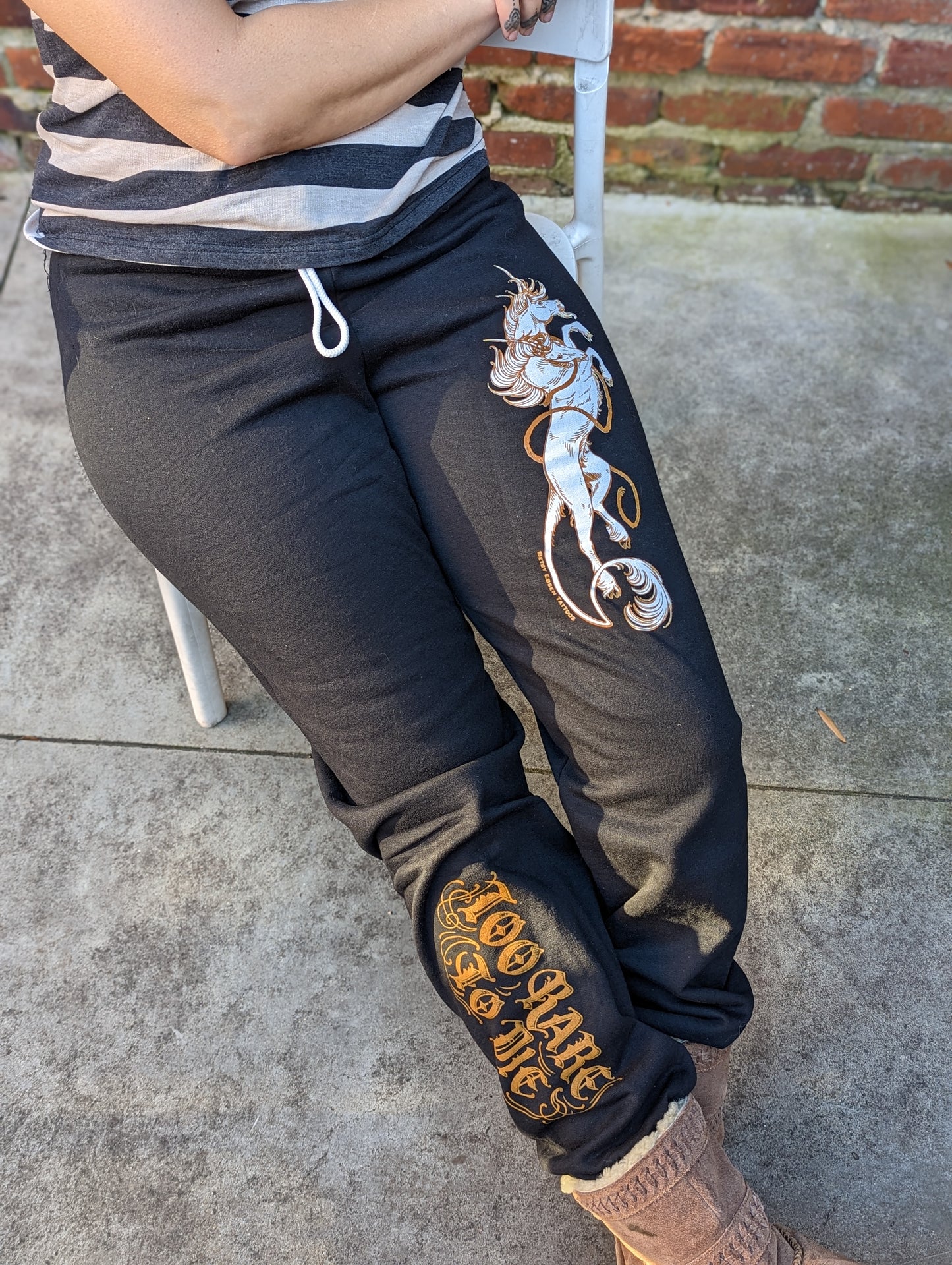 "Too Rare to Die" Sweatpants by Betsy Ebsen